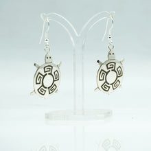 Load image into Gallery viewer, Zuni Sterling Silver Turtle Symbol Earrings

