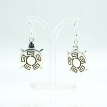 Load image into Gallery viewer, Zuni Sterling Silver Turtle Symbol Earrings
