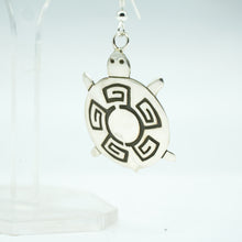 Load image into Gallery viewer, Zuni Sterling Silver Turtle Symbol Earrings
