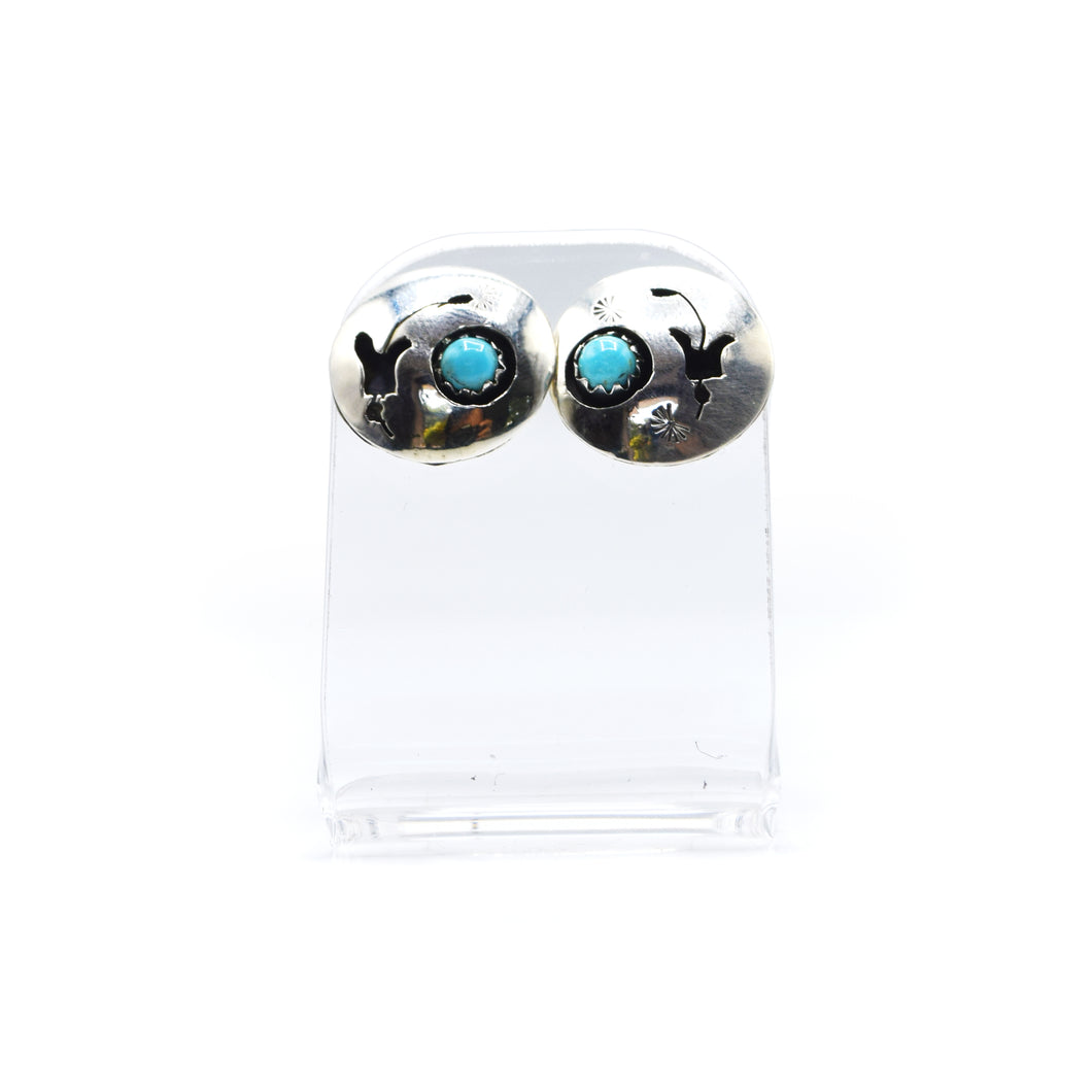 Zuni Turquoise Earrings in 925 Silver