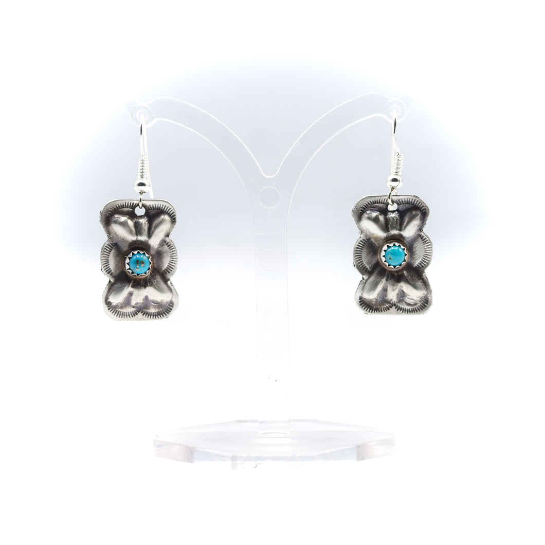 Navajo Turquoise Earrings Sterling Silver