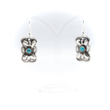 Navajo Turquoise Earrings Sterling Silver