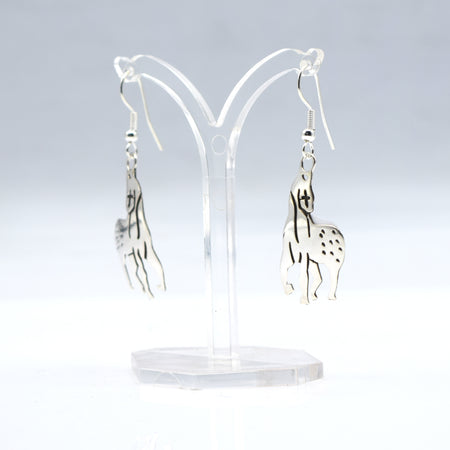 Navajo Sterling Silver Horse Earrings with Cross Detail