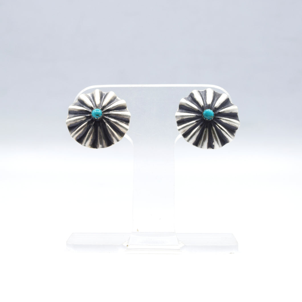 Navajo Turquoise Earrings Sterling Silver