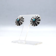 Load image into Gallery viewer, Navajo Turquoise Earrings Sterling Silver
