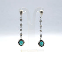 Load image into Gallery viewer, Navajo Turquoise Earrings Sterling Silver
