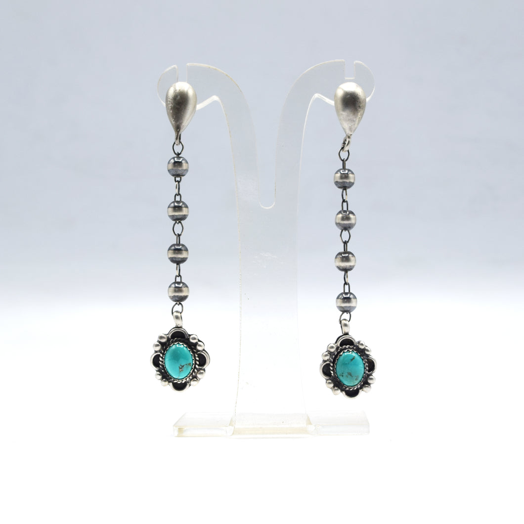 Navajo Turquoise Earrings Sterling Silver