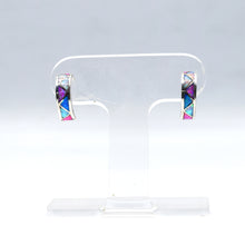 Load image into Gallery viewer, Zuni Half Hoop Earrings with Multi-Color Synthesized Opal – Sterling Silver
