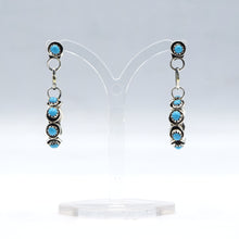 Load image into Gallery viewer, Zuni Earrings with Turquoise – Sterling Silver
