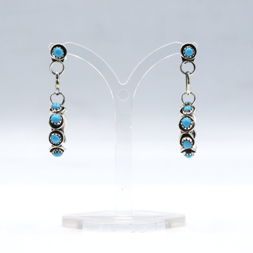 Zuni Earrings with Turquoise – Sterling Silver