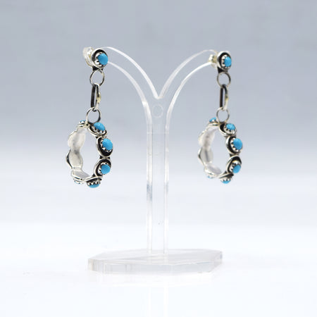Zuni Earrings with Turquoise – Sterling Silver