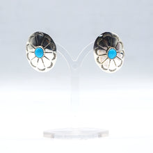 Load image into Gallery viewer, Zuni Earrings with Turquoise – Sterling Silver

