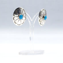 Load image into Gallery viewer, Zuni Earrings with Turquoise – Sterling Silver
