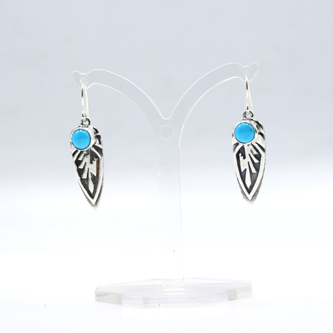 Navajo Turquoise Earrings Sterling Silver