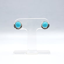 Load image into Gallery viewer, Navajo Turquoise \ Onyx Earrings Sterling Silver

