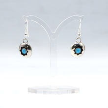Load image into Gallery viewer, Zuni Hanging Turquoise Earrings – Sterling Silver

