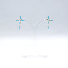 Load image into Gallery viewer, Navajo Sterling Silver Turquoise Crosses Earrings
