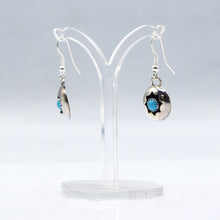 Load image into Gallery viewer, Zuni Hanging Turquoise Earrings – Sterling Silver
