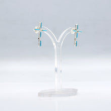 Load image into Gallery viewer, Navajo Sterling Silver Turquoise Crosses Earrings
