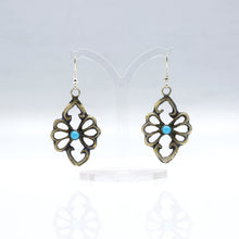 Load image into Gallery viewer, Navajo Turquoise Earrings Sterling Silver
