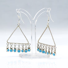 Load image into Gallery viewer, Zuni Hanging Turquoise Earrings – Sterling Silver
