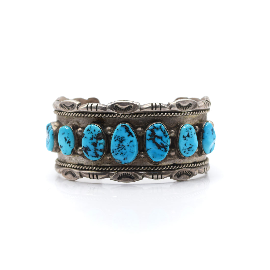 Navajo 925 Silver Multi Stone Turquoise Bracelet
