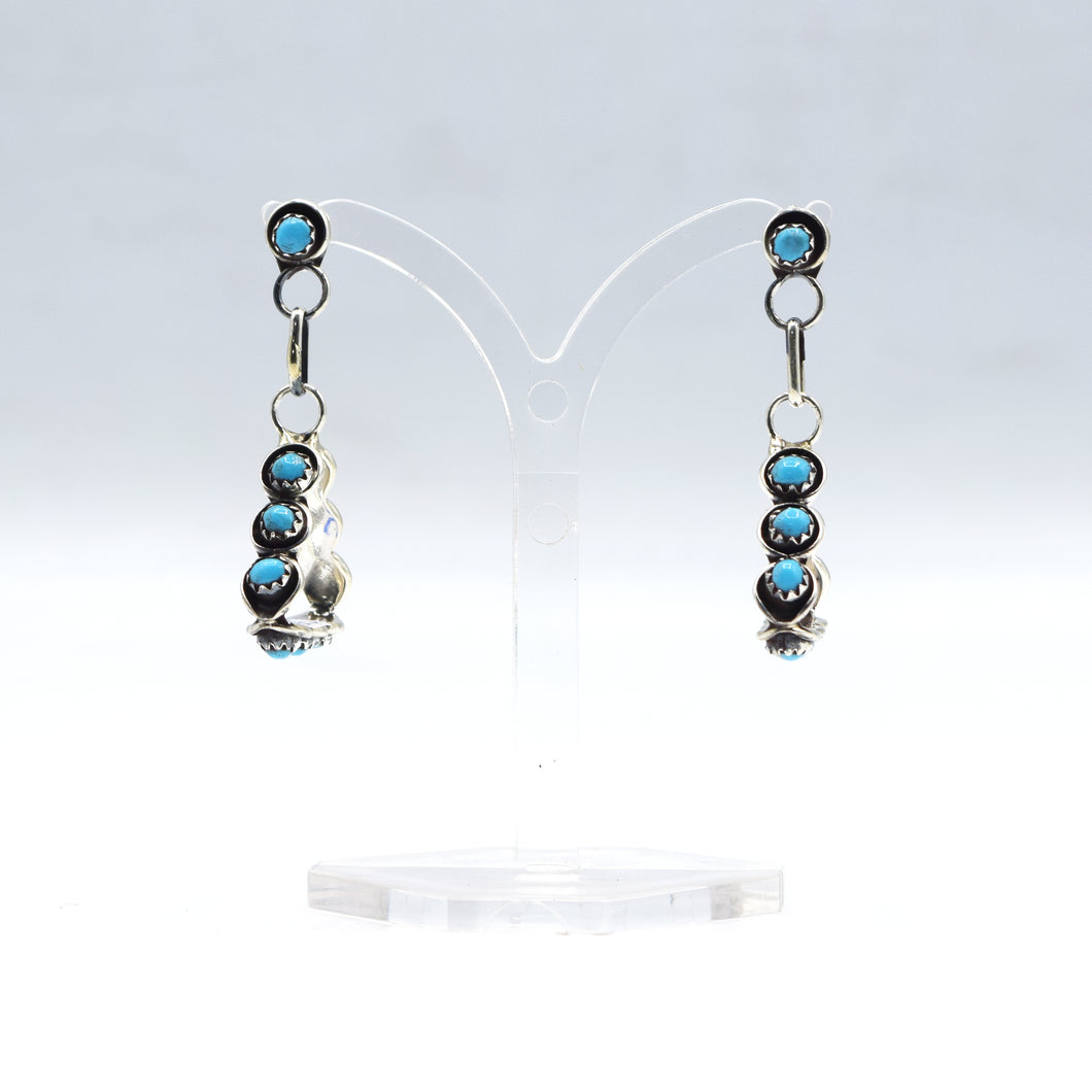 Zuni Earrings with Turquoise – Sterling Silver