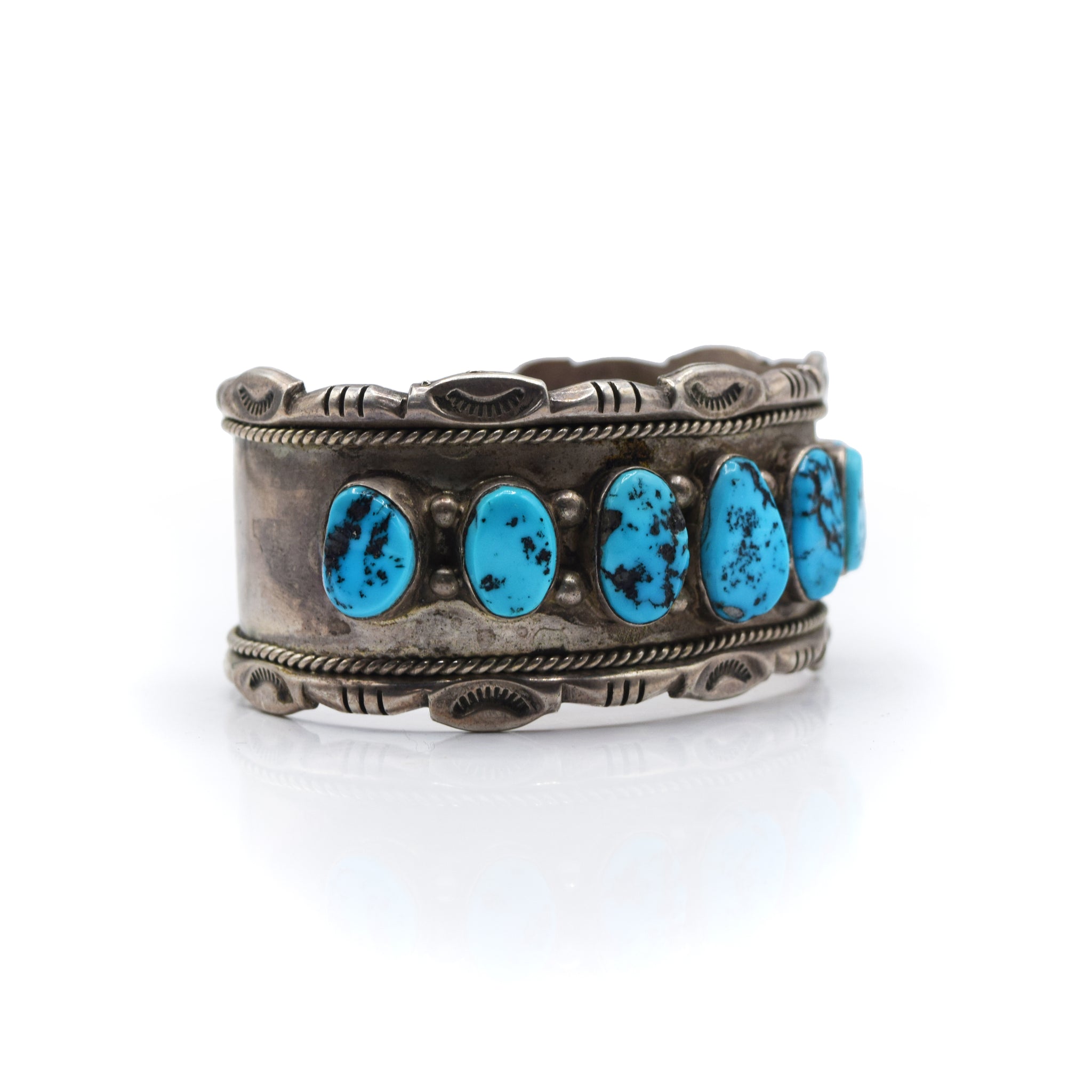 Navajo 925 Silver Multi Stone Turquoise Bracelet – Two Feathers
