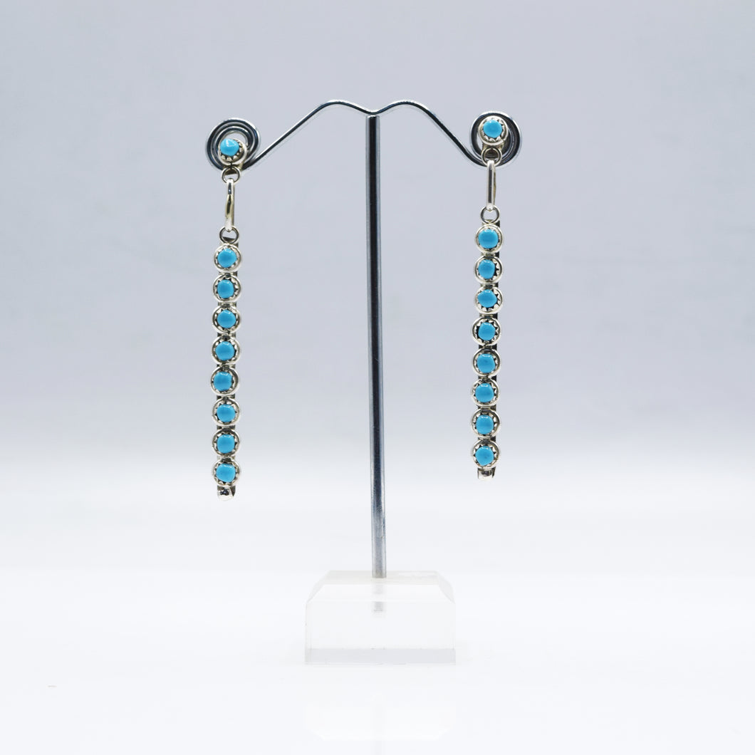 Zuni Turquoise Earrings Sterling Silver