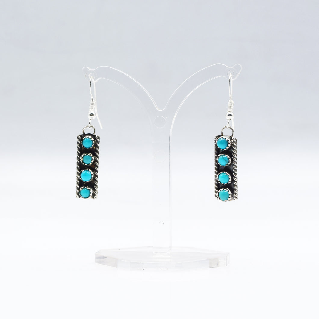 Navajo Turquoise Earrings Sterling Silver