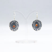 Load image into Gallery viewer, Navajo Coral Earrings in Sterling Silver
