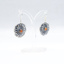 Load image into Gallery viewer, Navajo Coral Earrings in Sterling Silver
