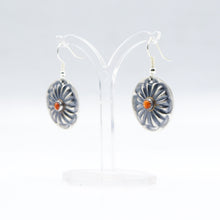 Load image into Gallery viewer, Navajo Coral Earrings in Sterling Silver
