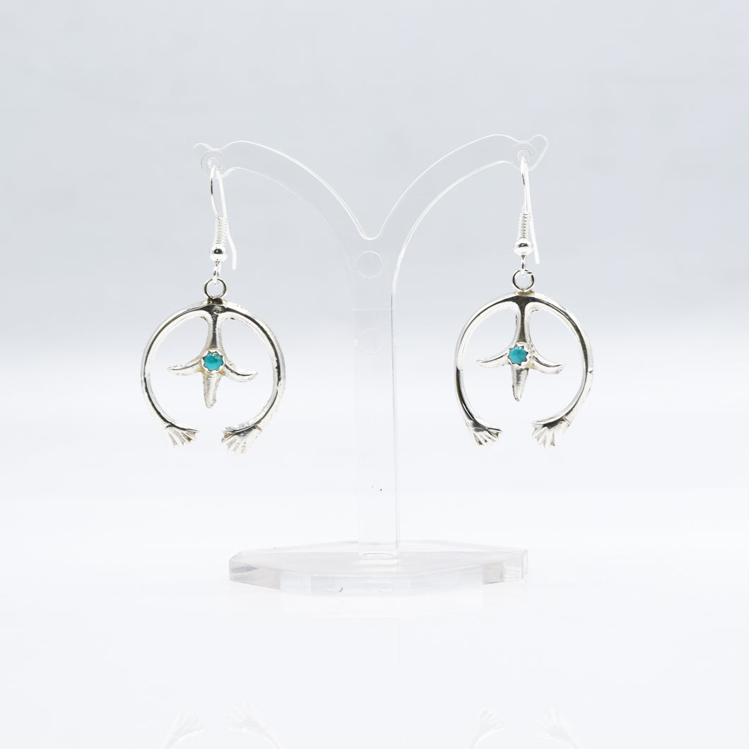 Navajo Turquoise Earrings Sterling Silver