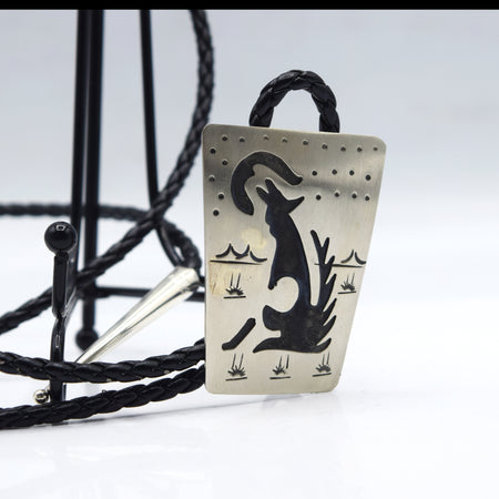 Navajo Howling wolf Bolo Tie