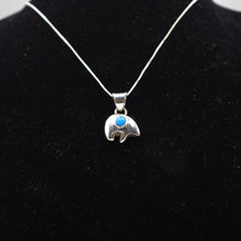 Load image into Gallery viewer, Zuni Bear turquoise Necklace in Sterling Silver
