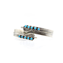 Load image into Gallery viewer, Navajo 925 Silver Multi Stone Turquoise Feather Bracelet
