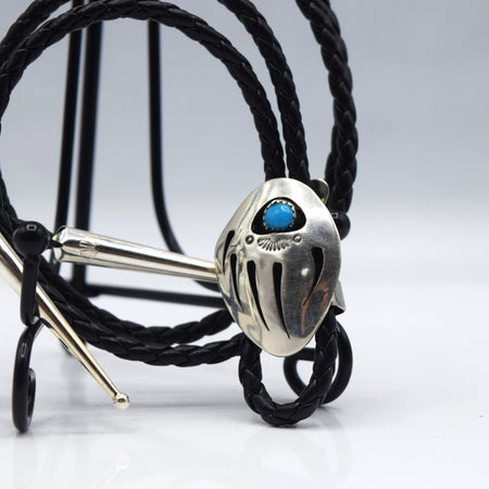 Navajo, Bear Paw Turquoise Bolo Tie