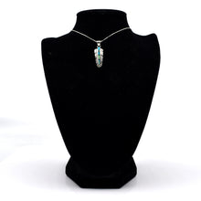 Load image into Gallery viewer, Zuni Feather Necklace Channeled Inlay in Turquoise &amp; Opal
