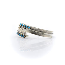 Load image into Gallery viewer, Navajo 925 Silver Multi Stone Turquoise Feather Bracelet
