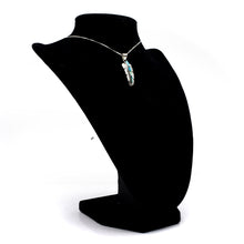 Load image into Gallery viewer, Zuni Feather Necklace Channeled Inlay in Turquoise &amp; Opal
