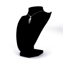 Load image into Gallery viewer, Zuni Feather Necklace Channeled Inlay in Turquoise &amp; Opal
