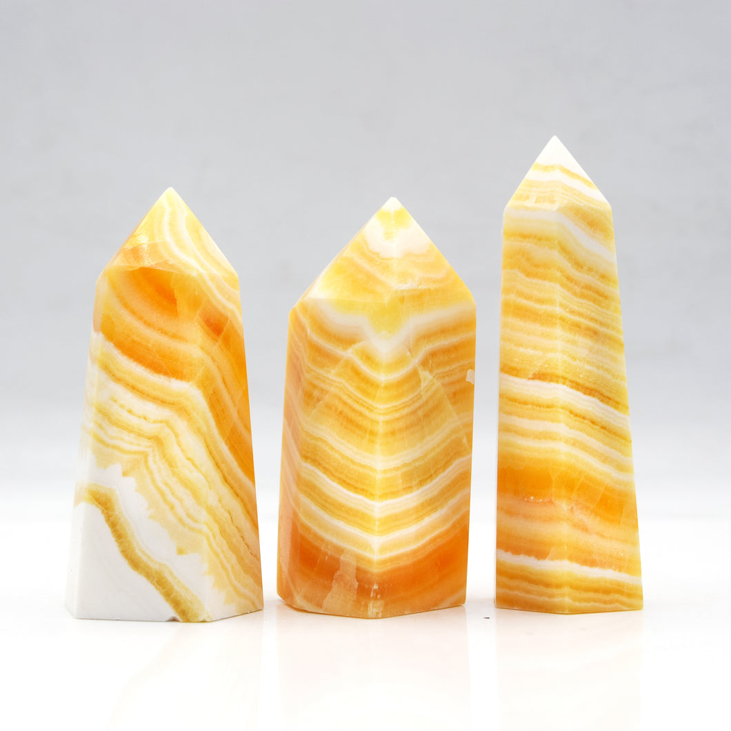 Banded Orange Calcite Towers