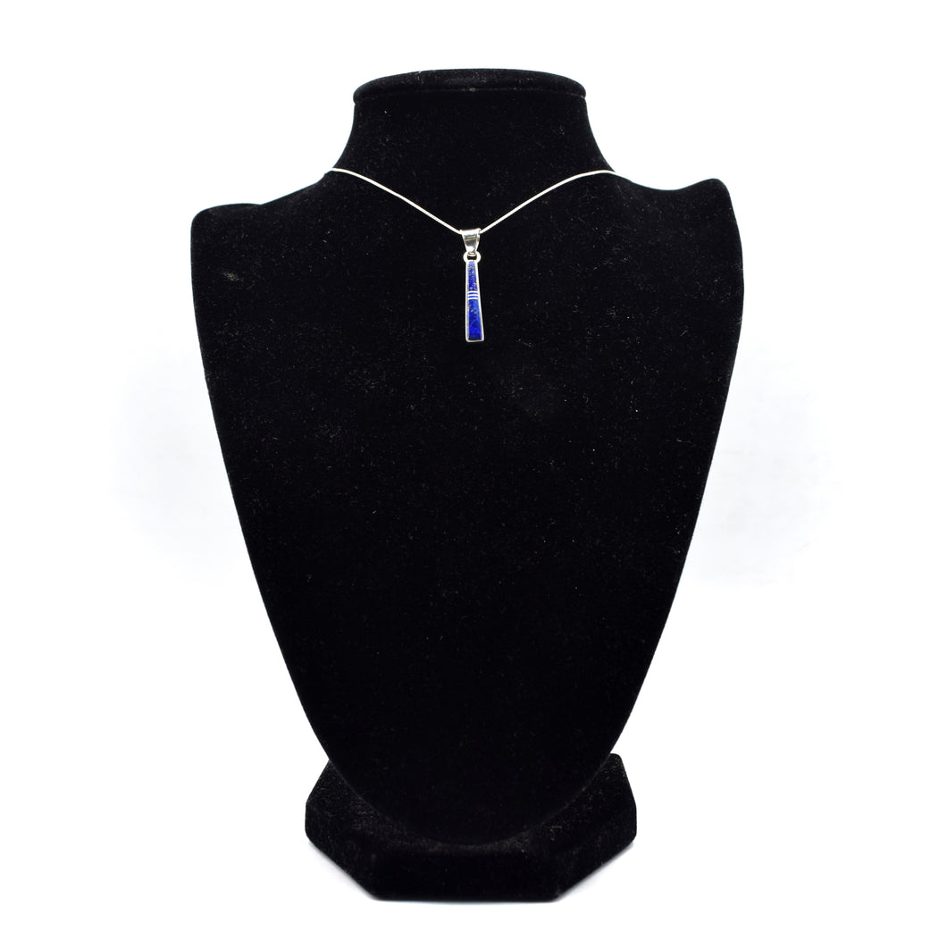 Zuni Channeled Inlay Necklace – Lapis Lazuli in Sterling Silver