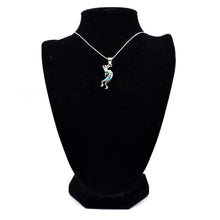 Load image into Gallery viewer, Zuni Kokopelli Pendant – Sterling Silver with Channeled Inlay
