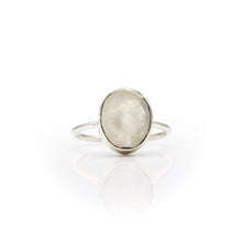 Load image into Gallery viewer, Rainbow Moonstone Ring 925 Silver

