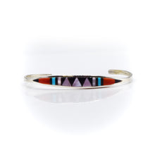 Load image into Gallery viewer, Zuni channeled inlay 925 Silver bracelet
