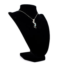 Load image into Gallery viewer, Zuni Kokopelli Pendant – Sterling Silver with Channeled Inlay
