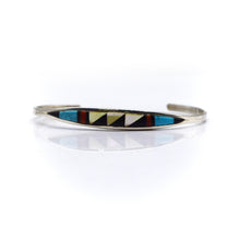 Load image into Gallery viewer, Zuni channeled inlay 925 Silver bracelet
