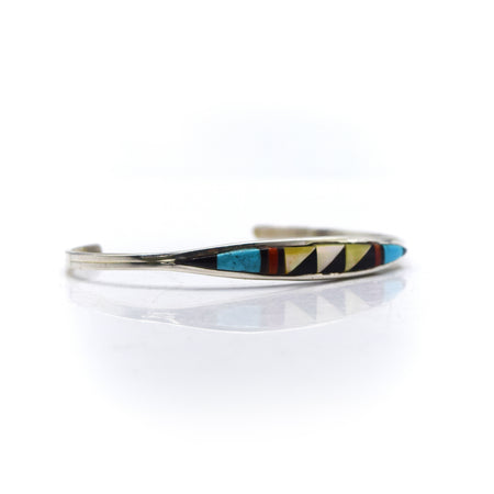Zuni channeled inlay 925 Silver bracelet